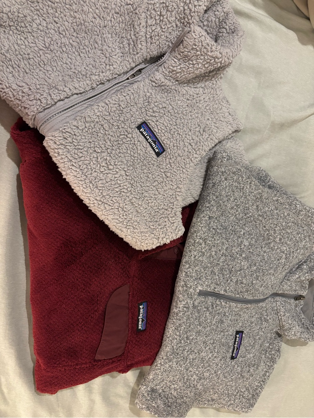 Patagonia womens bundle - Light Gray, Maroon, Heather Gray
